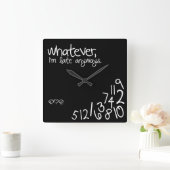 とにかく遅れちゃった スクエア壁時計 (ホーム)