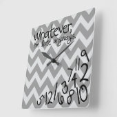 とにかく遅刻だ スクエア壁時計 (傾斜)