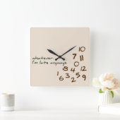 とにかく遅刻だ スクエア壁時計 (ホーム)