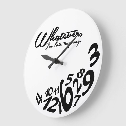 とにかく遅刻だ ラージ壁時計 (傾斜)