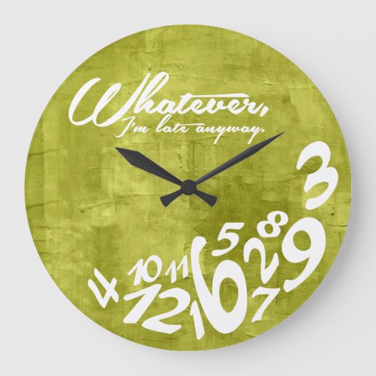 とにかく遅刻だ ラージ壁時計 (正面)