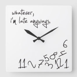 とにかく、遅刻する スクエア壁時計