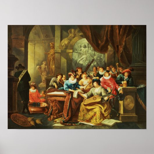 との宮殿インテリアの音楽パーティー ポスター (正面)