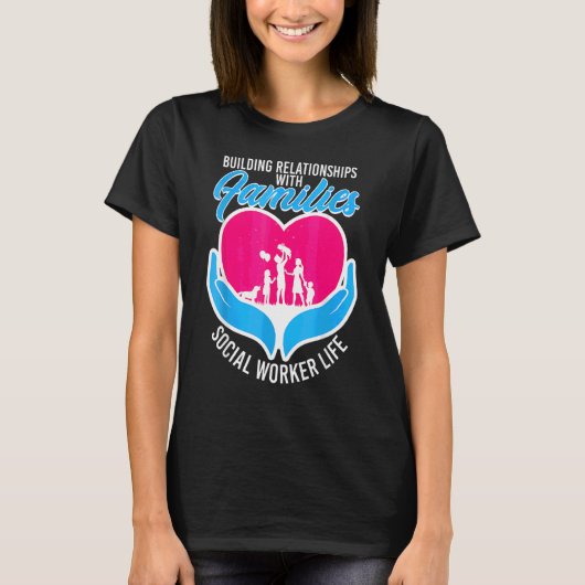 ~との建物人間関係のソーシャルワーカーロック Tシャツ (正面)