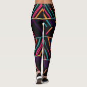 とはっきりしたトレンディーカラフル幾何学的80s レギンス (裏面)
