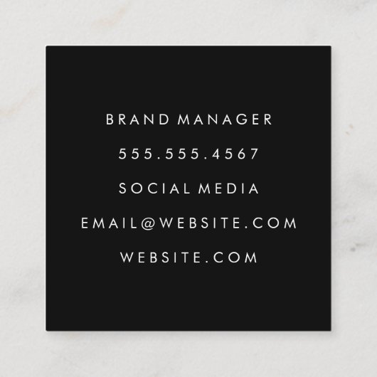 とはっきりした文字の花エレガントのトリム模様 スクエア名刺 (裏面)