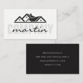 とはっきりした文字の財産の実在アイコン 名刺 (正面/裏面)