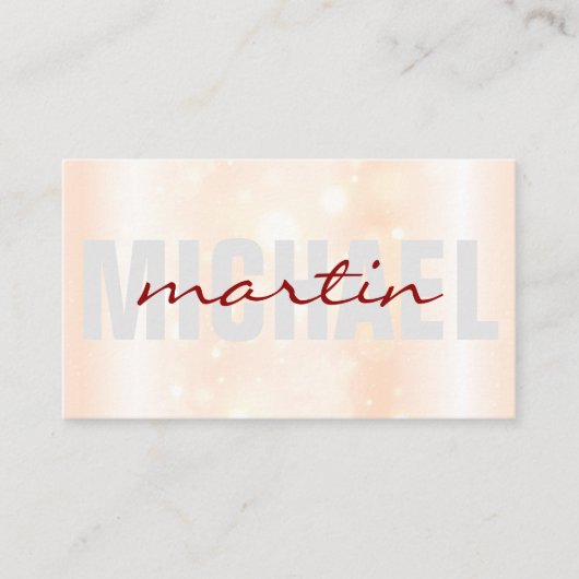 とはっきりした筆記体 |スパークル背景 名刺 (正面)