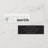 とはっきりしたCursive文字サロンスタイリスト スキニー名刺 (正面/裏面)