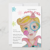 とばしげなクリスマスパーティーのお誘い「あなたのエルフに楽しいクリスマスを」 招待状 (正面)