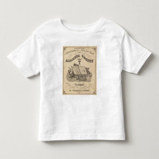 とびらのAlameda郡の地図書の地図 トドラーTシャツ (正面)