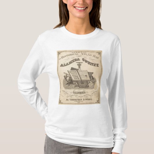 とびらのAlameda郡の地図書の地図 Tシャツ (正面)