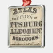 とびらピッツバーグ、Alleghenyの地図書 メタルオーナメント (左)