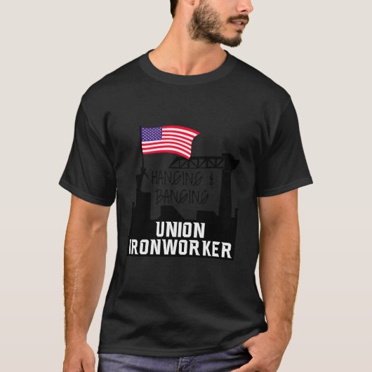 とぶら下がったBanging Union Iron Worker Tシャツ (正面)