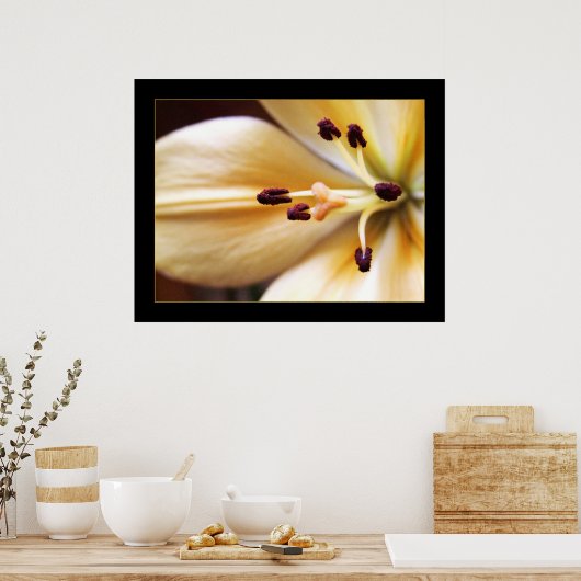 とまった時計の花のポスター ポスター (キッチン)