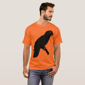 とまり木の黒いオウム Tシャツ (正面フル)