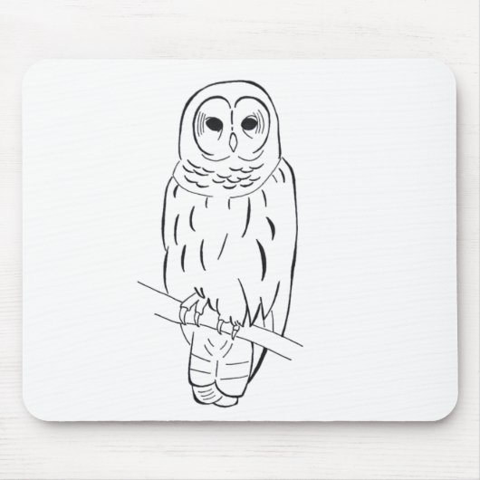 とまるフクロウのmousepad マウスパッド (正面)