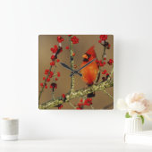 とまる北の基本的な男性IL スクエア壁時計 (ホーム)