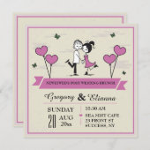 ともにポストの結婚式のブランチの招待状 招待状 (正面/裏面)