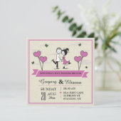 ともにポストの結婚式のブランチの招待状 招待状 (スタンド正面)