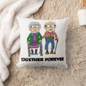 ともに永久に古いカップルの漫画のおもしろいな枕 クッション (ブランケット)
