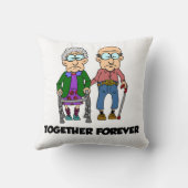 ともに永久に古いカップルの漫画のおもしろいな枕 クッション (裏面)