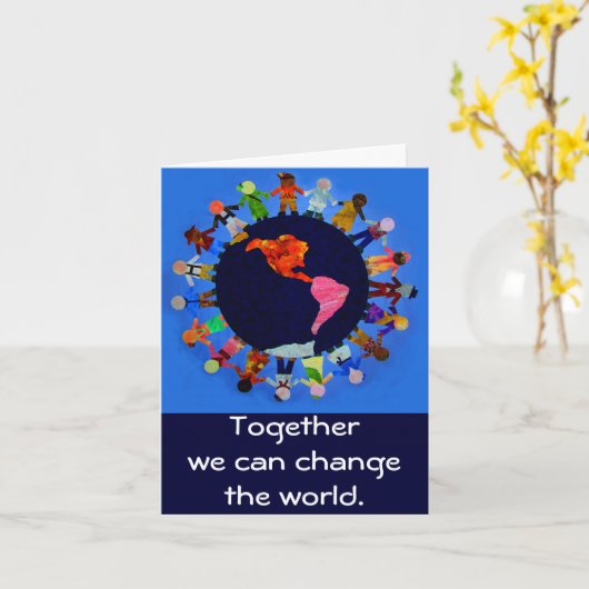 ともに私達は世界Notecardを変えてもいいです カード (黄色い花)