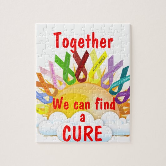 ともに私達は治療を見つけてもいいです ジグソーパズル (縦)