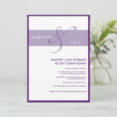 ともに(紫色の)結婚式招待状 招待状 (スタンド正面)