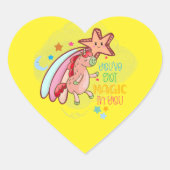 とやる気を起こさせるのインスパイアステッカー子供へ ハートシール (正面)