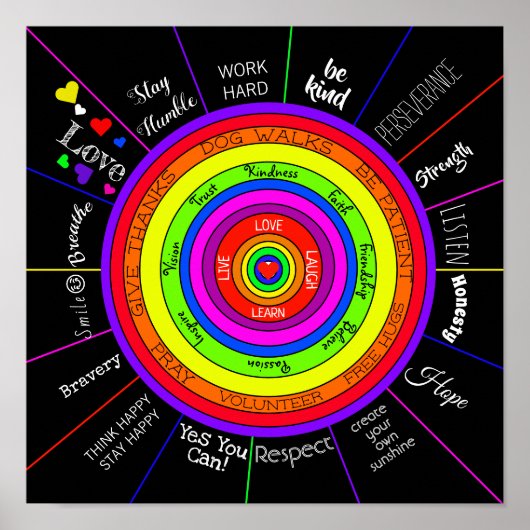 とやる気を起こさせる単語感動的キャンバス ポスター (正面)