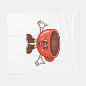 とよくはしゃぐマンガおもしろいー・コーヒーカップ フリースブランケット (正面(横))