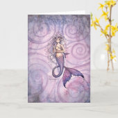 とらわれの母およびベビーの人魚カード カード (黄色い花)