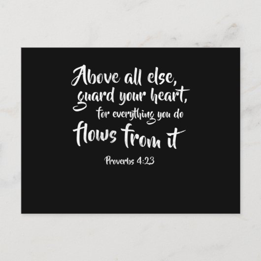 とりわけ、あなたのハート箴言423を守りなさい ポストカード (正面)