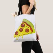 とろけるチーズのペパロニピザスライス トートバッグ (クローズアップ)