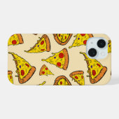 とろけるチーズピザ柄 iPhone 15ケース (裏面横)