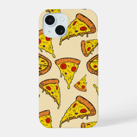 とろけるチーズピザ柄 iPhone 15ケース (裏面)