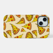とろけるチーズピザ柄 iPhone 15ケース (裏面横)