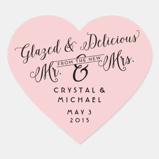 とろんとした結婚おいしいステッカー ハートシール (正面)