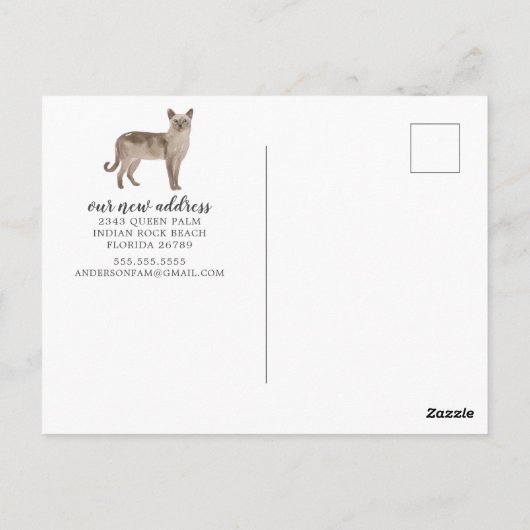 とんきんの猫の動き案内はがき ポストカード (裏面)