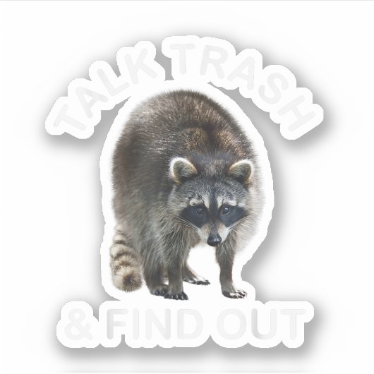 とんでもないアライグマとアライグマの服はゴミを言う シール (正面)