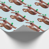 とんでもなく可愛いぶら下がったナマケモノが出る ラッピングペーパー (角)