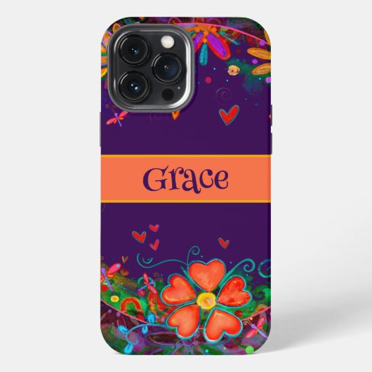 とんぼのハートの幻想的なオーダーメイド iPhoneケース (裏面)