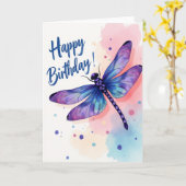 とんぼの誕生日カード カード (黄色い花)