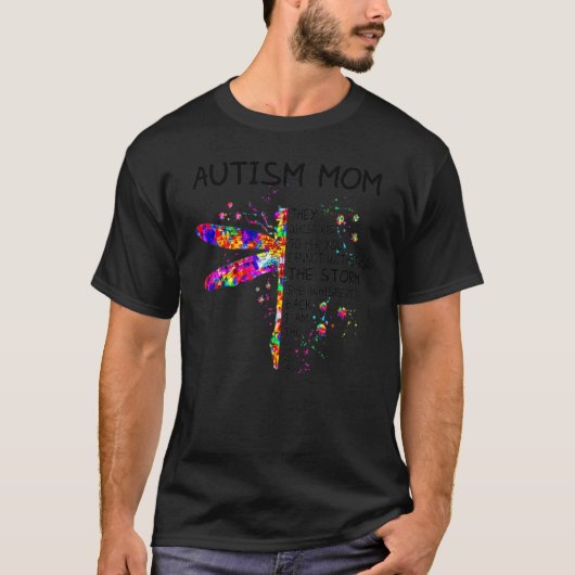 とんぼ 自閉症 ママ お団子ヘア 自閉症啓発 デザイン Tシャツ (正面)