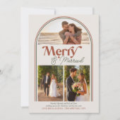 とアーチ型メリー写真結婚したコラージュのクリスマス シーズンカード (正面)