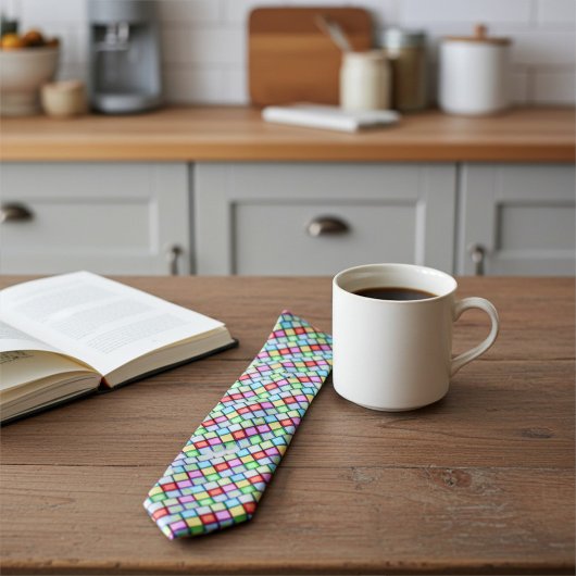 とエレガントおもしろいの色の正方形パターン ネクタイ