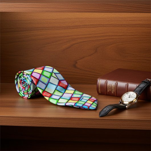 とエレガントおもしろいの色の正方形パターン ネクタイ