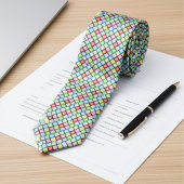 とエレガントおもしろいの色の正方形パターン ネクタイ