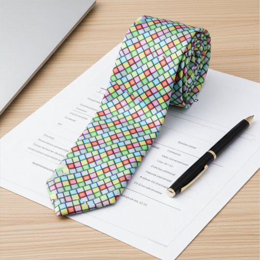 とエレガントおもしろいの色の正方形パターン ネクタイ